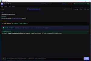 The Crawl Tool showing crawl completed successfully