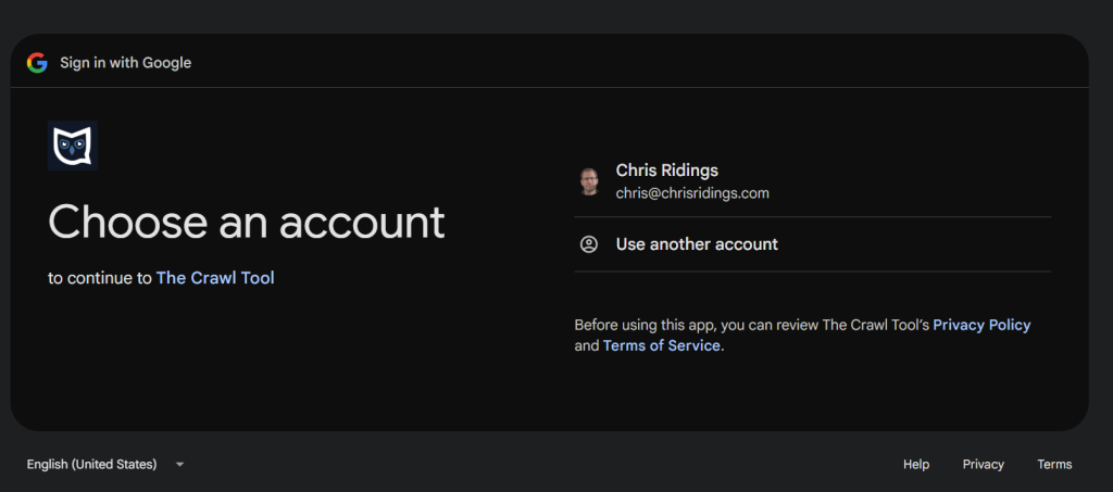 Google OAuth - choose account
