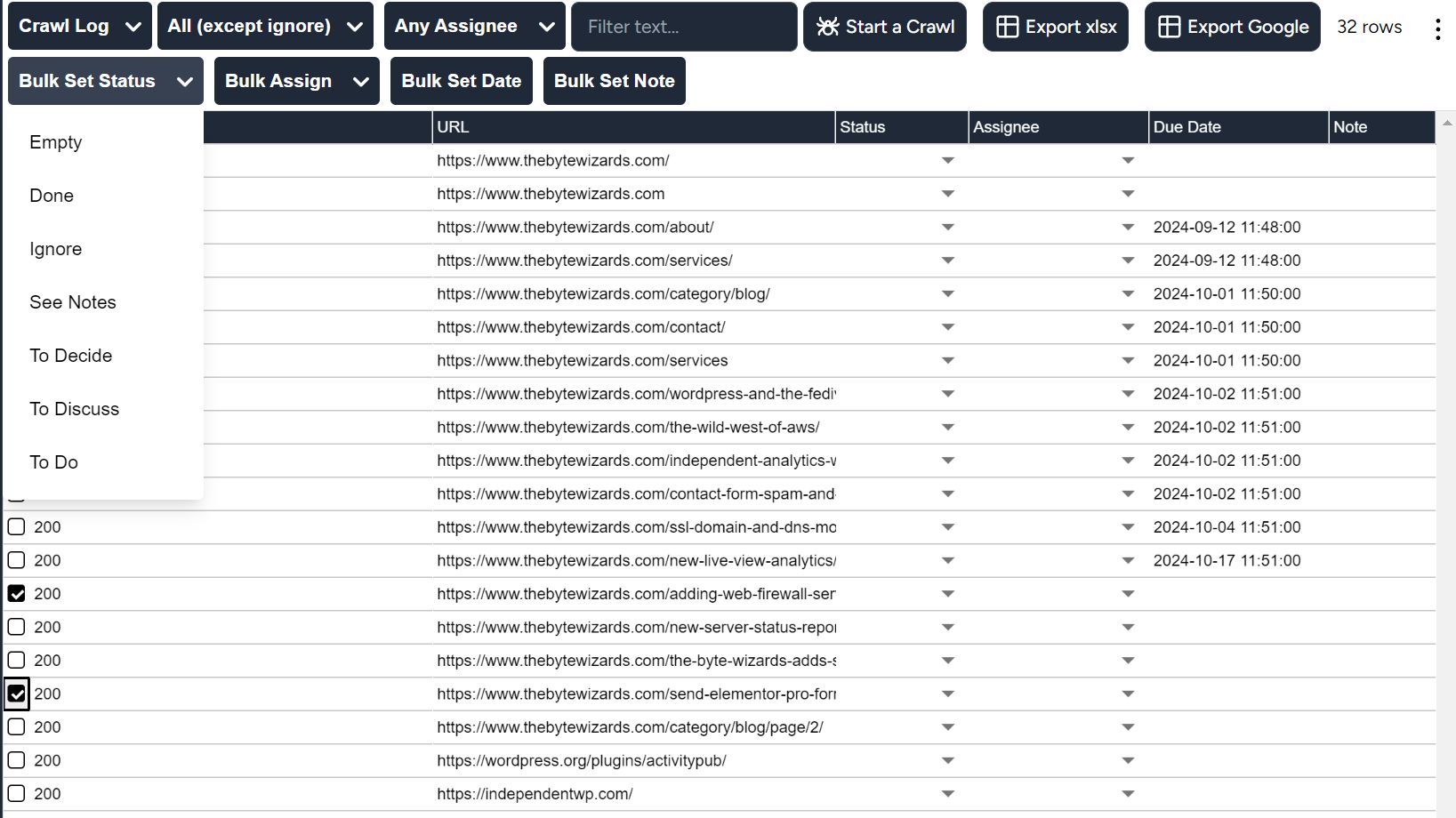 Bulk set status1