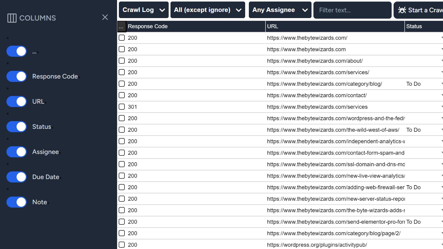 Column toggles