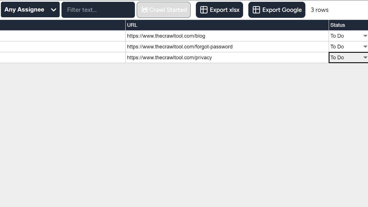 Status todo example