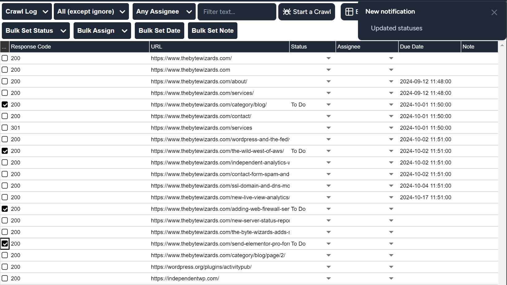 Bulk set status2