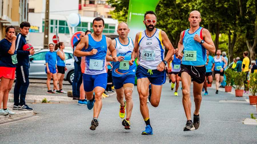 Runners running a road race